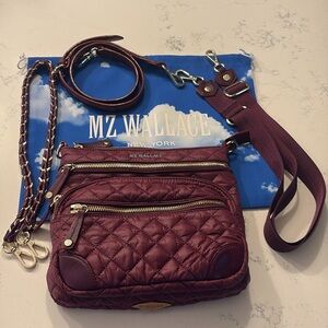MZ Wallace Downtown Crosby, Plum w/ 3 different straps - Never used